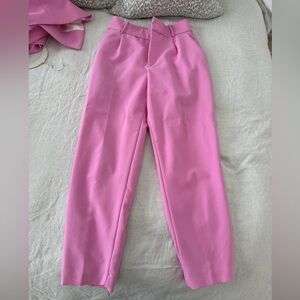 High-Rise Pink Tailored Pants Zara